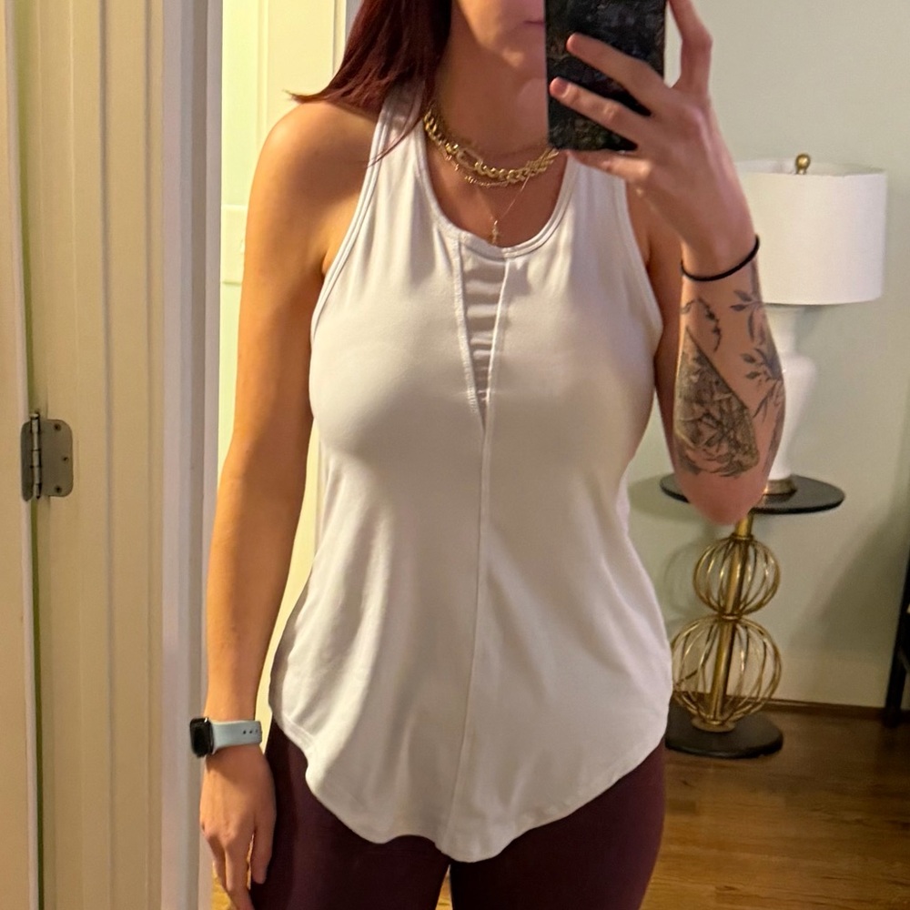 Zyia white effortless racer back tank size M